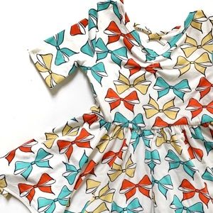 NWT Dot Dot Smile Colorful Bows Twirl Dress 12-24m